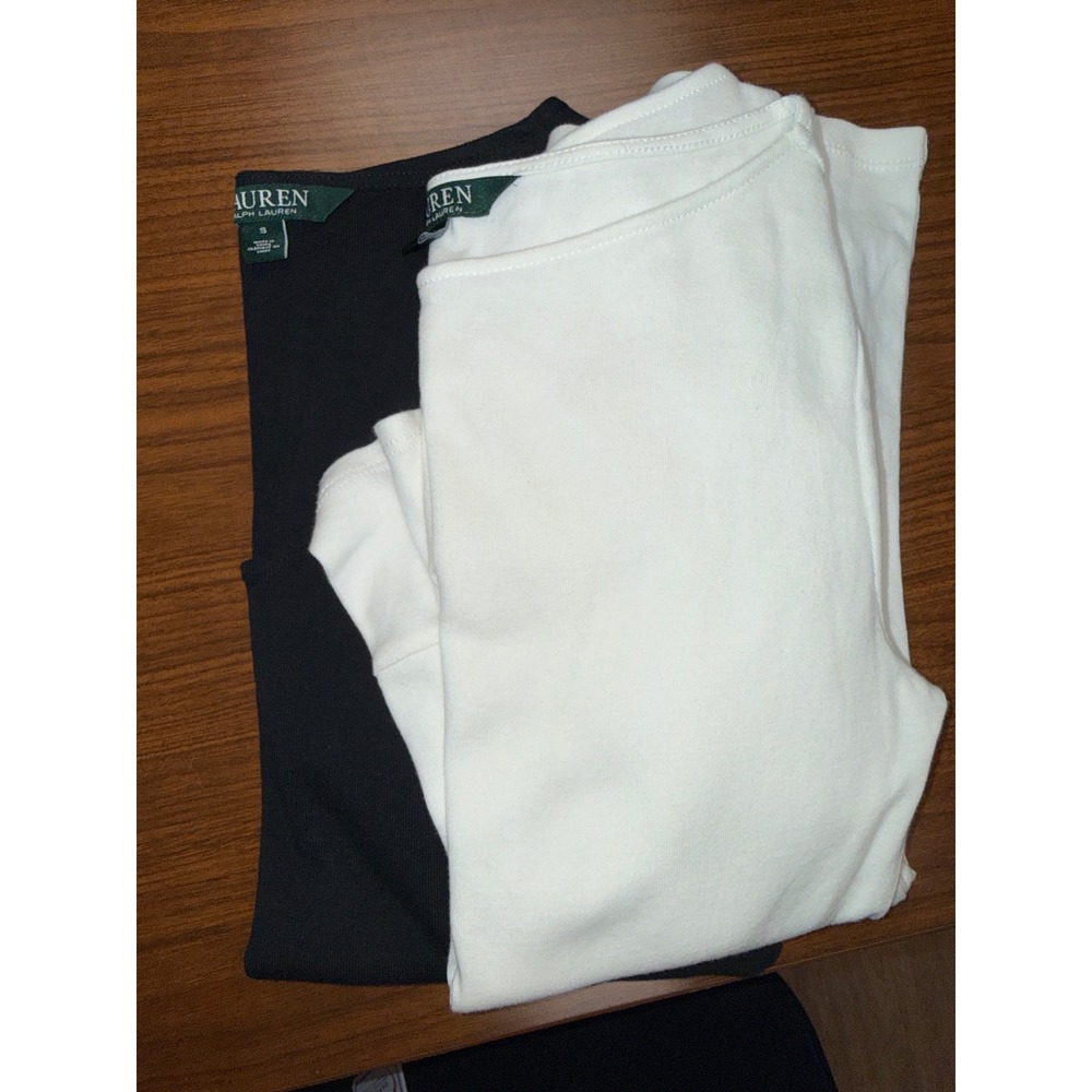 Lauren Ralph Lauren Tops Bundle Black V-Neck White Boat Neck Bell Cuff Small